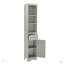 Armoire de salle de bain haute, armoire de rangement autoportante avec tiroir, panneau de fibres à densité moyenne, tablette réglable-1389640264