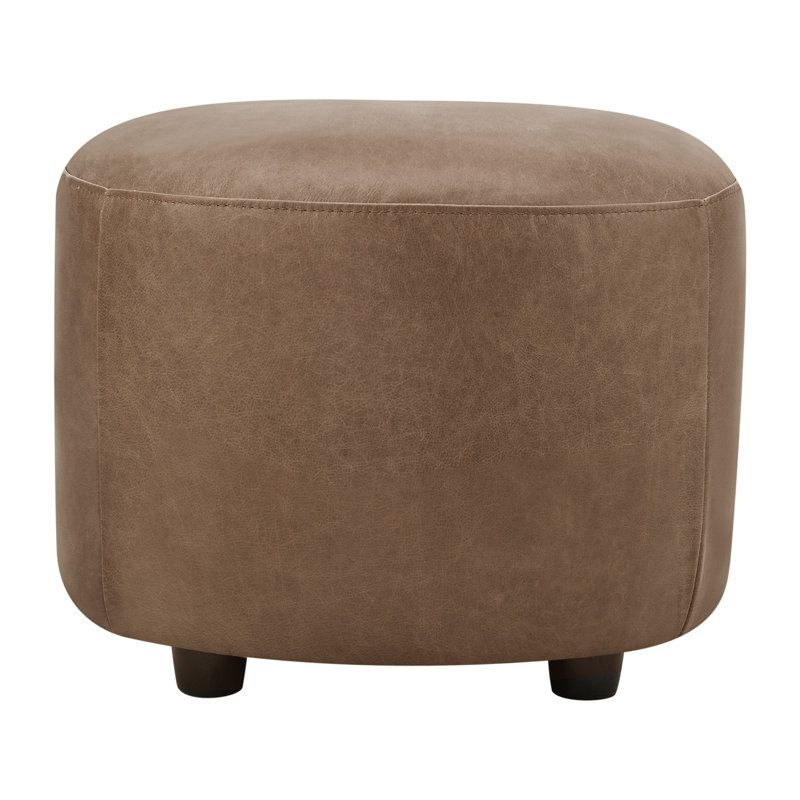 Repose-pieds en cuir véritable 22 po Bobbi, Tanné
