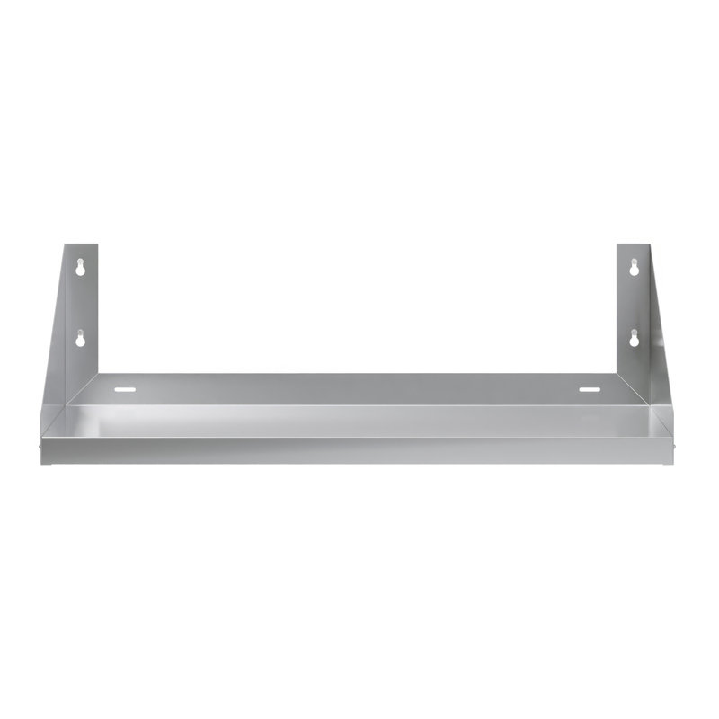 Tablette murale 18 po x 36 po en acier inoxydable avec protections latérales