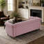 Canapé Chesterfield en velours rose, 215 cm, salon