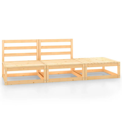 Faustena Garden Lounge Set Solid Pinewood