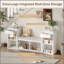 Banc de rangement tout-en-un avec coussin, compartiments, tiroirs et tablettes ouvertes, banc de rangement pour couloir, vestibule, salon (blanc)-129931429