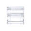 Lit superposé triple en blanc - structure en bois d'hévéa amovible avec échelles et garde-corps pour cadre de chambre simple-891286116