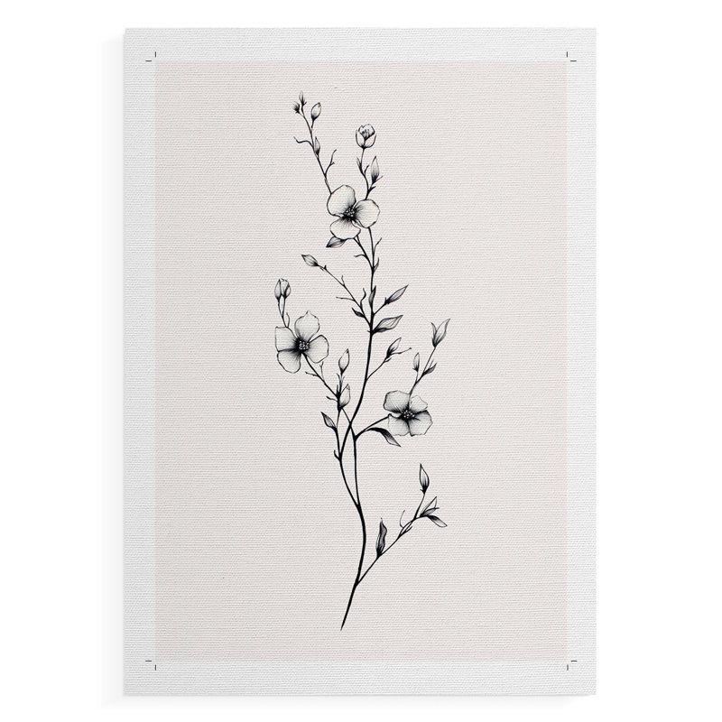 Imprimé floral rétro CCxxviii - reproduction de toile seulement - non encadrée, H 12 po x l 8 po