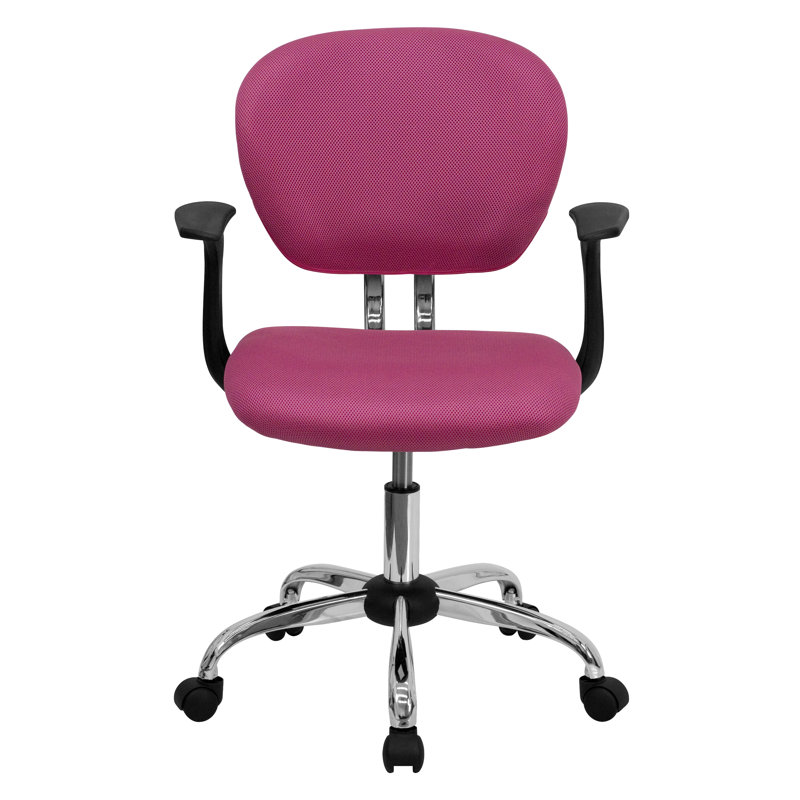 Beverly Mid-Back Swivel Mesh Office Chair with Padded Seat by Flash Furniture, Pink Mesh