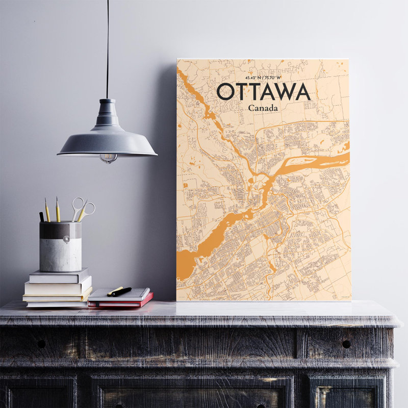 «Ottawa City Map», impression, H 27,6 po x l 19,7 po