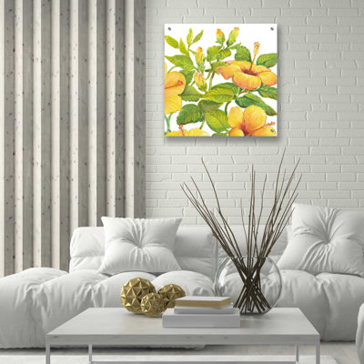 «Watercolor Hibiscus II» par Tim O'Toole, art mural en verre acrylique