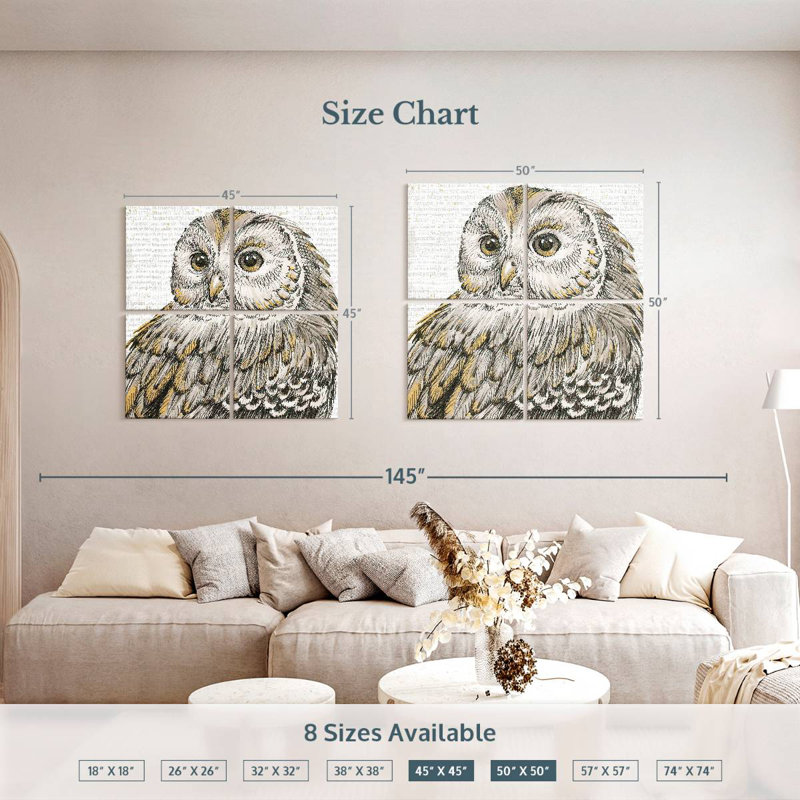 Brampt Beautiful Owls I, H 45 po x l 45 po