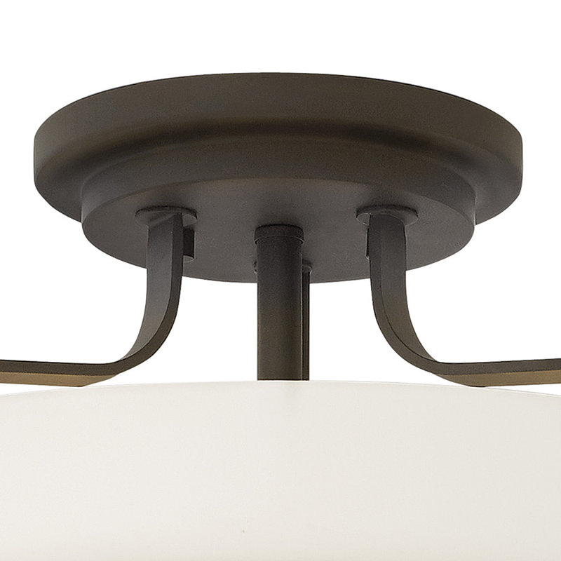 Harper 18" Vintage Bowl Semi Flush Mount Ceiling Light, Bronze huilé, Incandescent