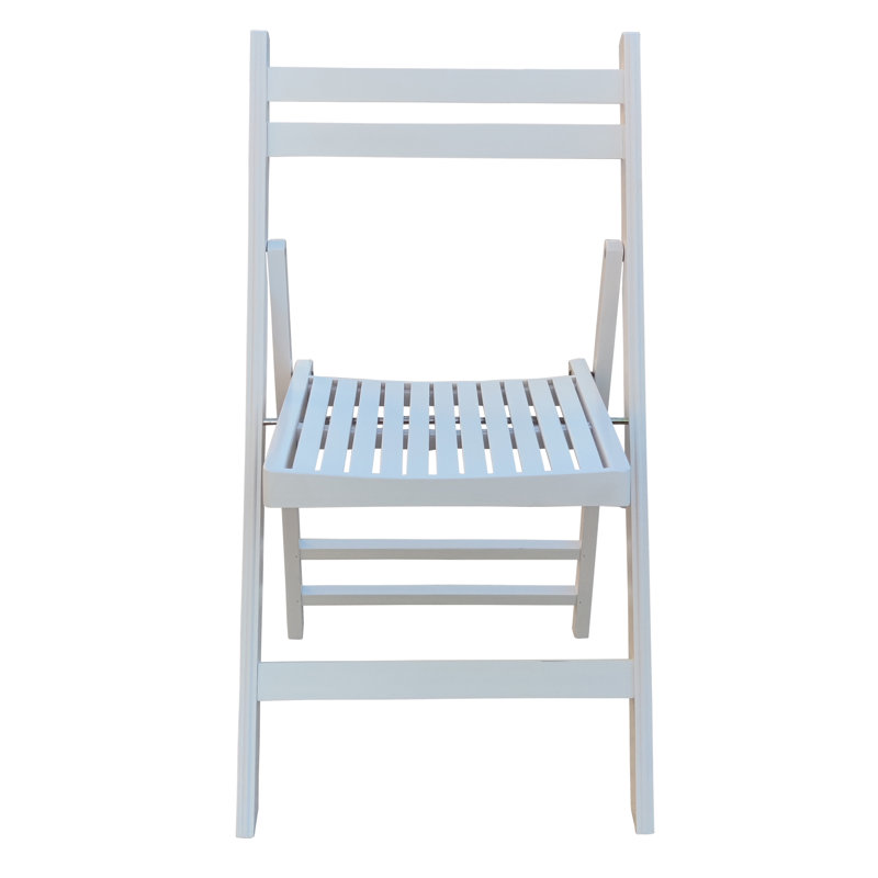 Chaise pliante blanche 4 - Bois massif avec siège à lattes pour un confort extraordinaire, peu importe où, peu encombrant, léger, capacité de charge de 220 lb, 4 blancs, siège, maison et événements, compact, charge