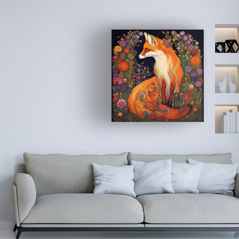 Art sur toile renard roux, Tina Lavoie, Shangri-La, H 18 po x l 18 po