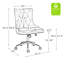 Chaise de travail pivotante avec garniture cloutée Luken-124189309