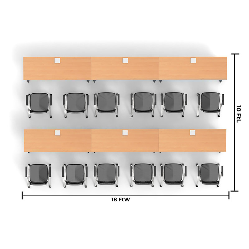 Tables Training Meeting Seminar Classroom 6Pc Beech Folding Industrial Caster Z-Base. Tables Connect.  Modesty Panel, Shelf, Power+Usb Outlet. Fold+Nest For Storage (Seating Not Included).
