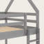 Lit superposé simple au-dessus de simple avec échelle, structure en pin massif, conception de maison de jeu pour enfants, mobilier de chambre peu encombrant-155979062