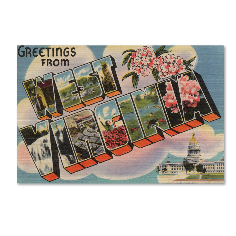 «Post Card 16» par Lantern Press, reproduction d'art textuel sur toile, H 12 po x l 19 po x P 2 po