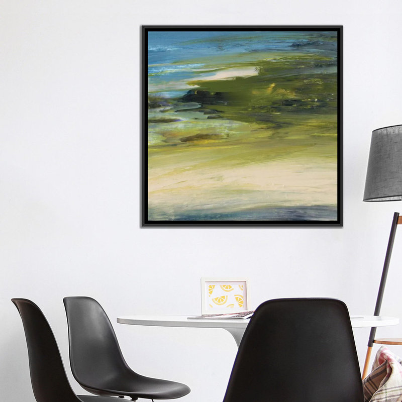 «River's Edge», reproduction d'art sur toile, H 37 po x l 37 po x P 1,5 po, Toile avec cadre noir, Pas de tapis