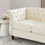 Canapé Chesterfield 58,8 po en velours beige pour le salon