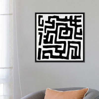 «Mudcloth White Geometric Design I», impression sur toile