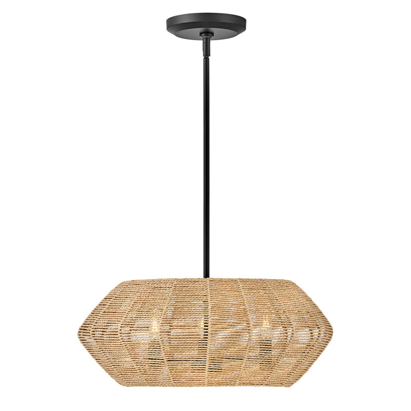 Ariza 3-Light Chandelier, Black, Camel