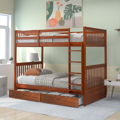 Harriet Bee Dorethea Kids Bunk Bed with Drawers & Reviews | Wayfair