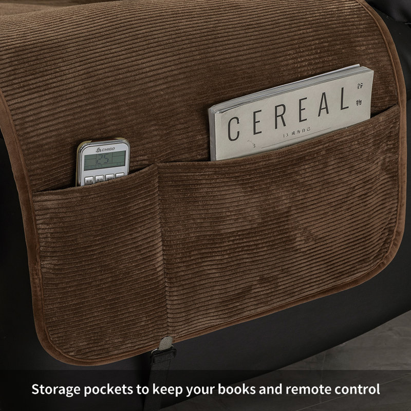 Box Cushion Recliner Slipcover, Chocolate