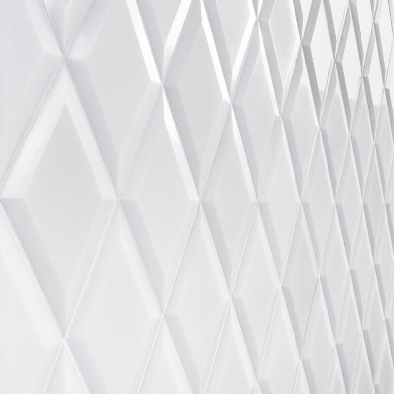 Macon Beveled Marble Tile 5.51'' W x 11.81'' L Natural Stone Singular Tile, White