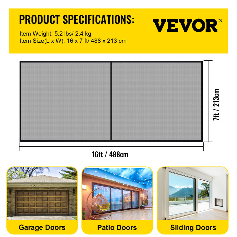 Fiberglass Folding Garage Door, 487.7cm W x 213.4cm H