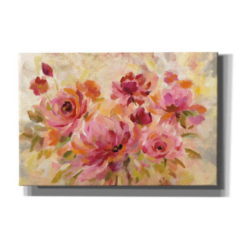 «Romantic Bouquet» par Silvia Vassileva - peinture sur toile tendue, H 26 po x l 40 po x P 1,5 po
