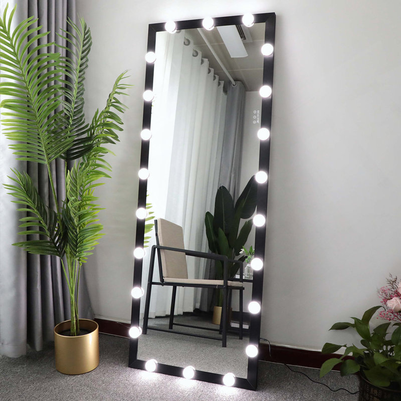 63-Inch Full Length Mirror with Lights, 3 Color Modes & Touch Control, Black