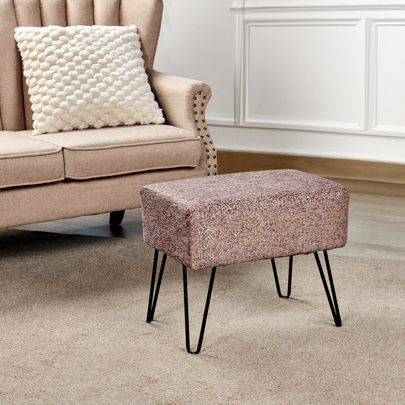 Luzia Upholstered Ottoman, Light Brown