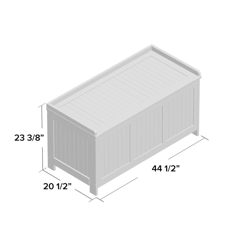 Loon Peak® Ermont 44.5'' W 65 Gallons Water Resistant Solid Wood Teak Deck Box in Natural