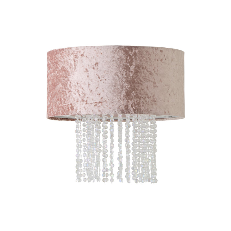 Boland 40cm H Plastic Drum Pendant Shade ( Clip On ), Pink Velvet