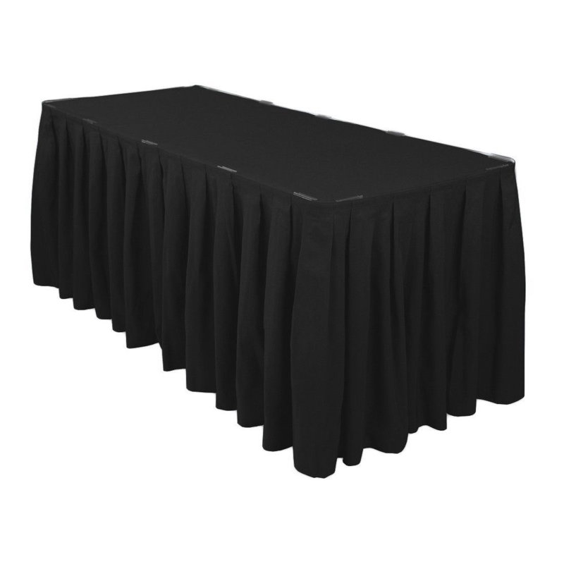 Ebneter Table Skirt, 75cm W x 640cm L, Black