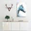 Steel Blue Horse In Abstract - Wrapped Canvas