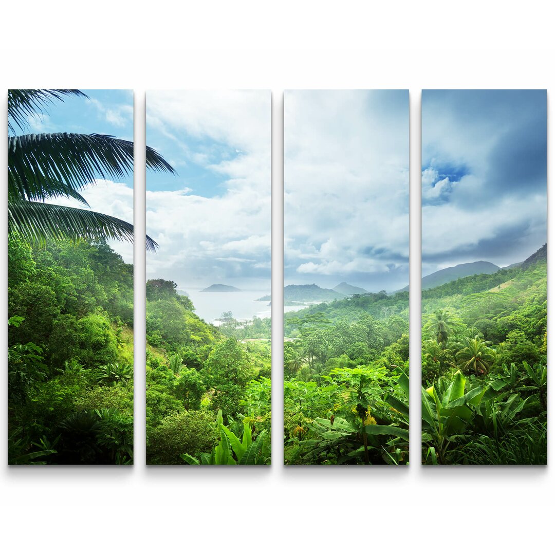 4-tlg. Leinwandbilder-Set Regenwald der Seychellen