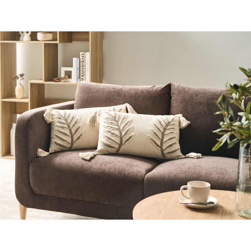 Floral Beige Rectangular Cushion