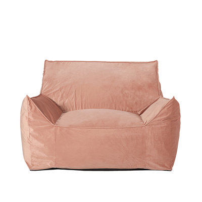 Allea Velveteen Bean Bag Chair With Armrests