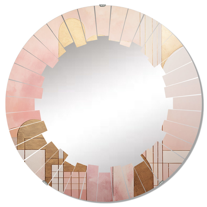 Diascia - Miroir mural moderne rond, 32 po x 32 po