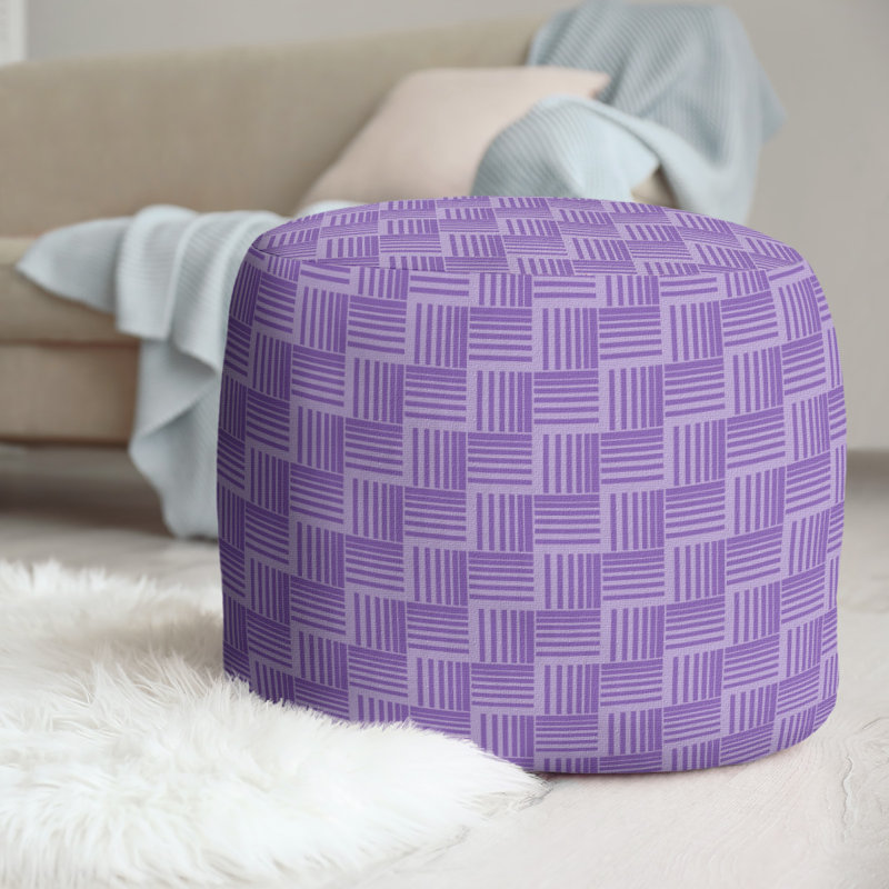 repose-pieds à rayures classic basketweave, Mauve