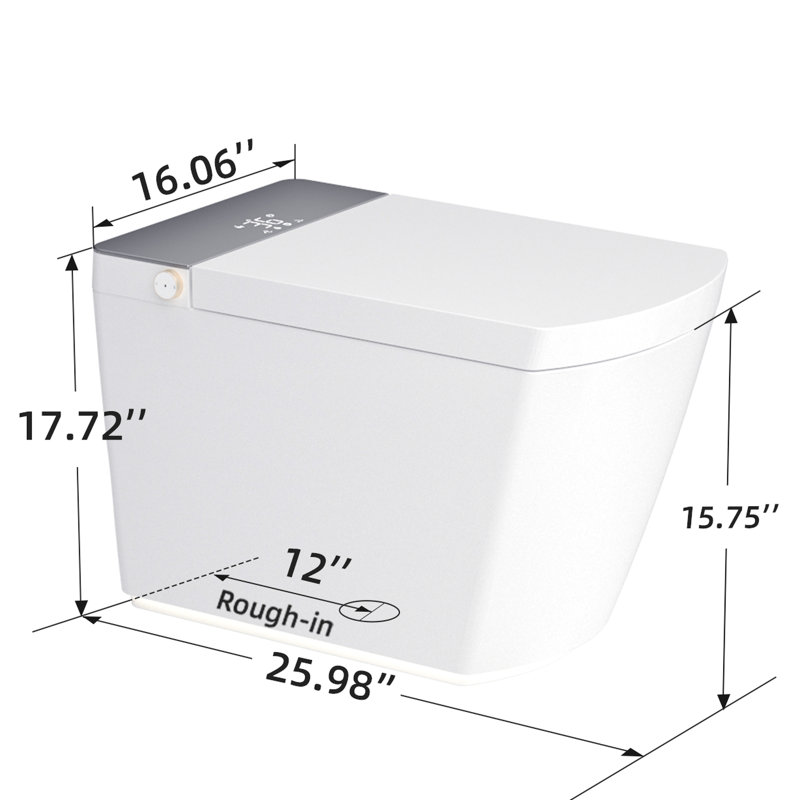 Smart Toilet With Automatic Lid Open/Close, Seat, Instant Warm Water Wash, Auto Flush, Remote & Foot Sensor Soft Lighting, Led Display, Triple Flush Mechanism, Infrared Care, Self-Cleaning Nozzle,