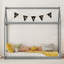 Lit simple en bois, gris, lit