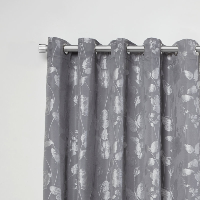 Full Stop Extendable Eyelet Curtain Pole and Hardware Set, Chrome, 1.2 - 2.1m