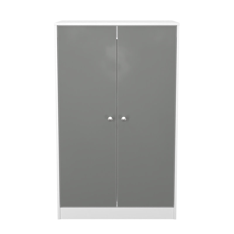 Bhargavi Manufactured Wood Wardrobe, Uniform Grey/White