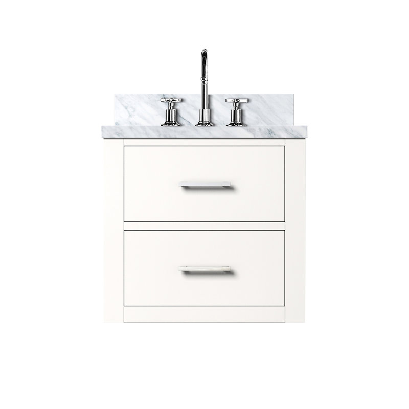 Meuble-lavabo blanc avec comptoir en acrylique et robinet - l 20 po x P 18 po 18 et contreplaqué inclus, Blanc