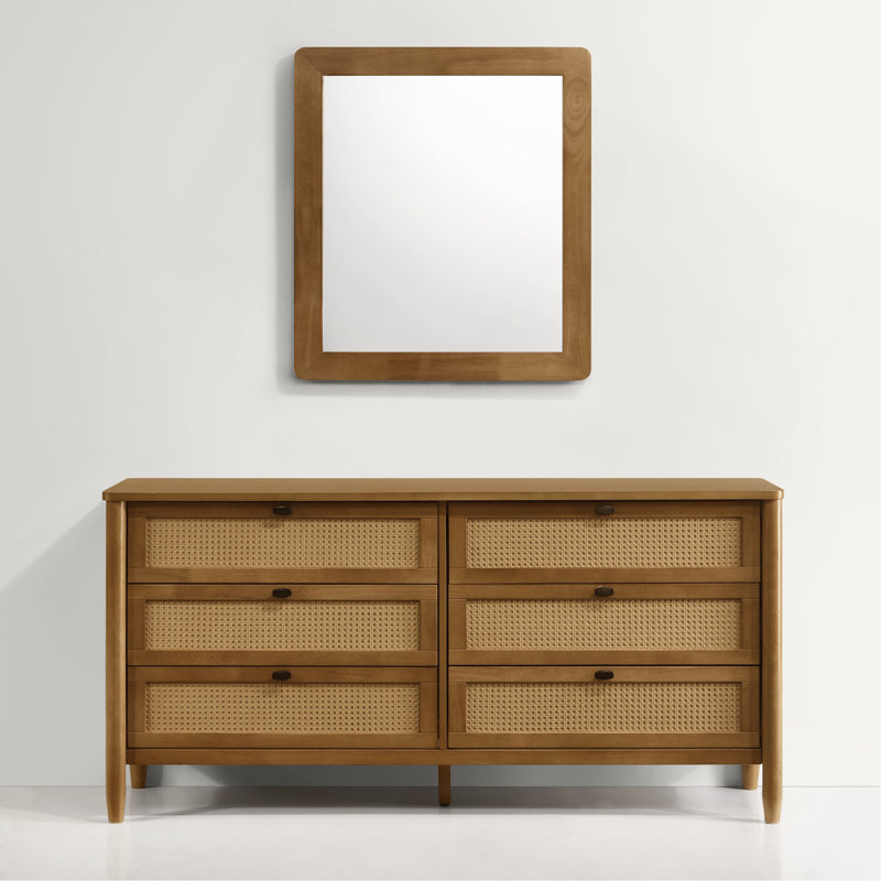 Commode 6 tiroirs avec miroir Vichy