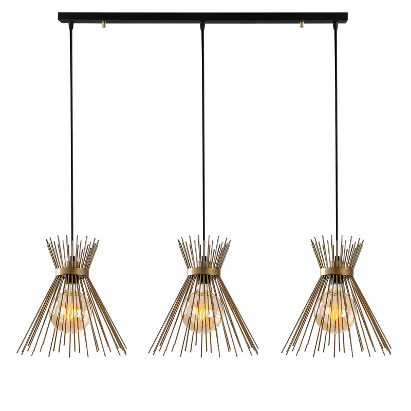 Luminaire suspendu pour îlot de cuisine à 3 lumières Johnathan