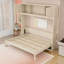 Lit escamotable en bois avec armoires et lattes-1174393470