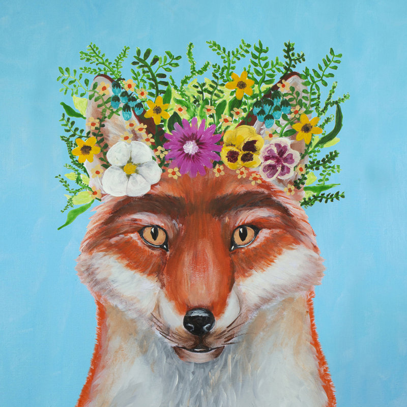 Frida Kahlo Fox, H 12 po x l 12 po