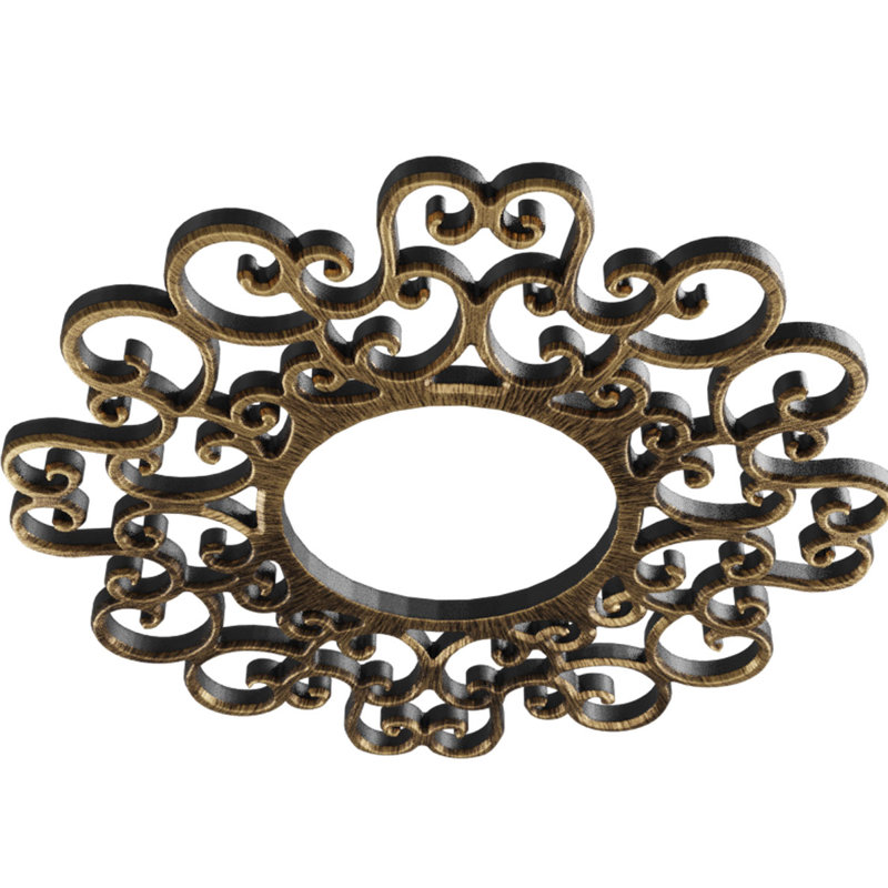 36"OD x 13 3/4"ID x 1"P Reims Architectural Grade PVC Pierced Ceiling Medallion, Antiqued Brass, 36" H x 36" W x 1" D