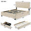 Lit plateforme tapissier en velours avec 2 tiroirs et 1 lit gigogne-1340749850